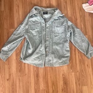 Mint Corduroy Button-Up Shirt